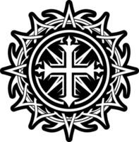 A filled style icon of thorns symbol vector