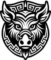 A solid style icon of erymanthian boar symbol vector