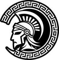 A filled style icon of athena helmet symbol vector