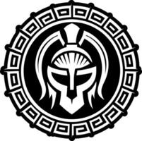 A solid style icon of spartan helmet symbol vector