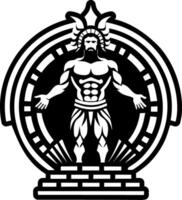 Rhodes colossus icon in glyph style vector