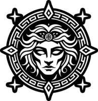 A glyph style icon of morpheus god symbol vector