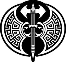 A solid style icon of labrys weapon symbol vector