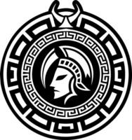 A glyph style icon of achilles shield symbol vector