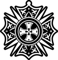 Templar honour symbol icon in solid style vector