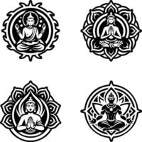 A glyph style icon of aura symbol vector