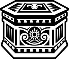 A filled style icon of pandora box symbol vector