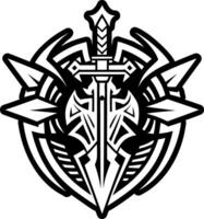 A glyph style icon of knight weapon symbol vector