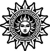 Helios sun symbol icon in solid style vector