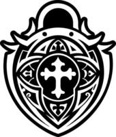 A filled style icon of templar shield symbol vector