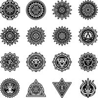 A solid style icon of aumkara symbol vector