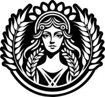 A solid style icon of wheat goddess symbol vector