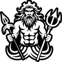 A glyph style icon of poseidon god symbol vector