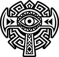 Third eye symbol icon in filled style vector