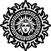A filled style icon of helios symbol vector