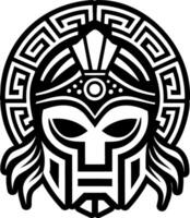 Greek helmet icon in filled style vector