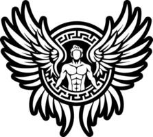 A filled style icon of icarus wings symbol vector
