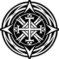 A glyph style icon of templar seal symbol vector
