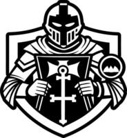 A filled style icon of templar warrior symbol vector