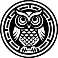 A solid style icon of athena owl symbol vector