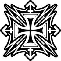 A glyph style icon of battle cross symbol vector