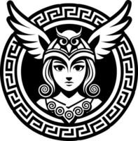 Athena deity symbol icon in solid style vector