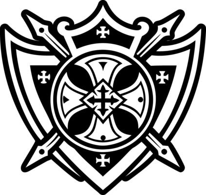 Templar protection icon in filled style