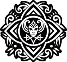 Nyx goddess icon in glyph style vector