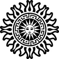 A filled style icon of sun symbol vector