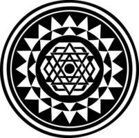 A solid style icon of yantra symbol vector