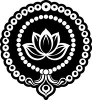 A solid style icon of meditation beads symbol vector