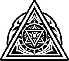 A solid style of sacred triangle symbol vector