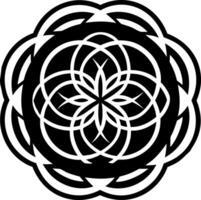 A filled style icon of geometry flower symbol vector