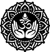 A solid style icon of om symbol vector