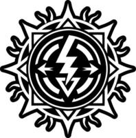 A solid style icon of power symbol vector