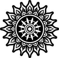 A filled style icon of mandala rays symbol vector