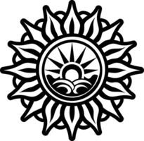 A filled style icon of sun rising symbol vector