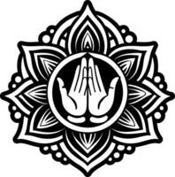 A glyph style icon of hands symbol vector