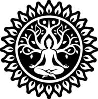 A filled style icon of yoga pose symbol vector