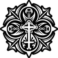 A filled style icon of templar key symbol vector