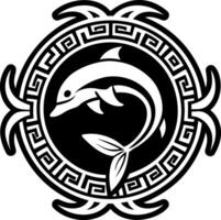 A filled style icon of dolphin tattoo symbol vector