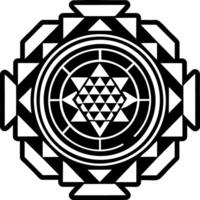 A filled style icon of sri yantra symbol vector