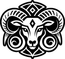 A solid style icon of ram head symbol vector