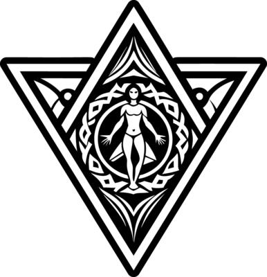 A glyph style icon of tree pose symbol