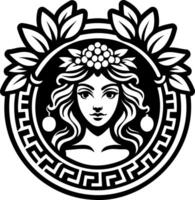 Demeter goddess symbol icon in solid style vector