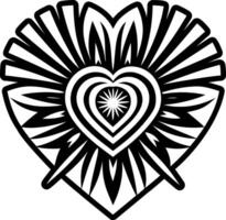 A filled style icon of radiating heart symbol vector