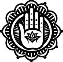A filled style icon of aura gyan symbol vector