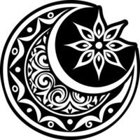 A solid style icon of crescent symbol vector