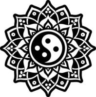 A filled style icon of ying yang symbol vector