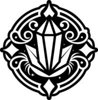 A filled style icon of crystal healing symbol vector